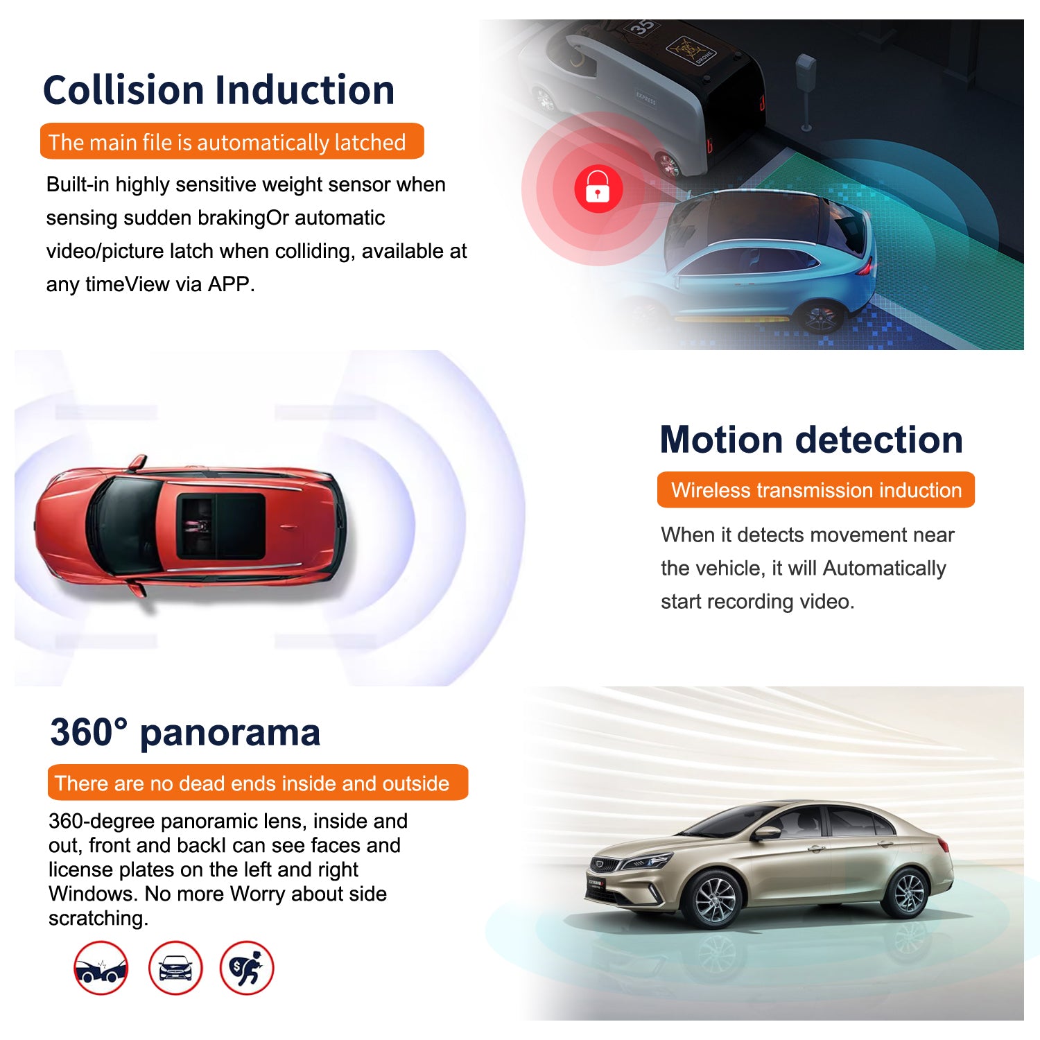 X12 Magnetic Mount Car Dash Camera 1080P+720P+720P 3-Shots Car Recorder X12 Magnetic Mount Car Dash Camera 1080P+720P+720P 3-Shots Car Recorder